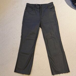 Kut from the Kloth Kelsey High Rise Flare in gray coated denim